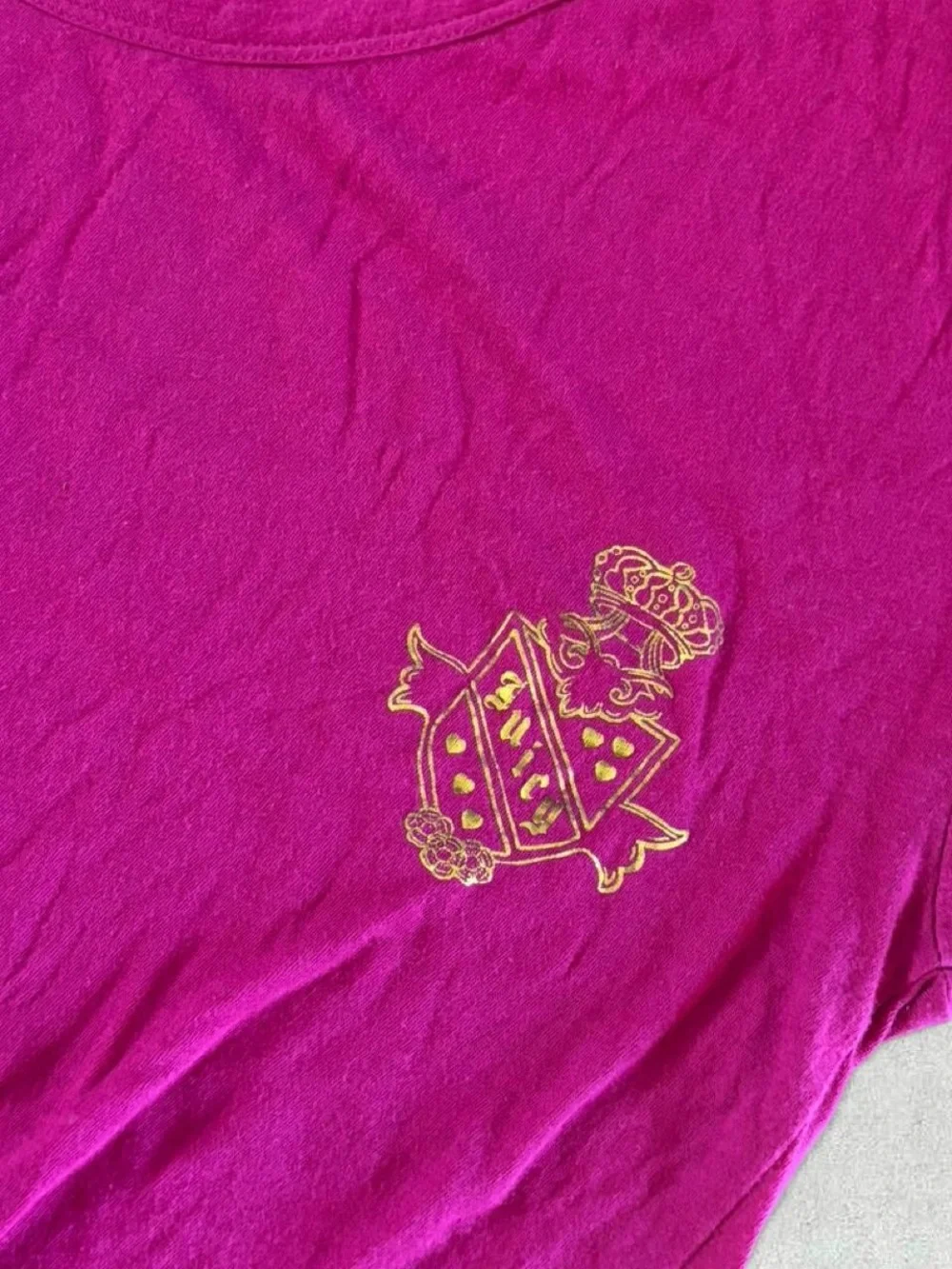 Y2K/Vintage Juicy Couture Fuchsia Pink Short Sleeve Tee - Picture 2 of 5
